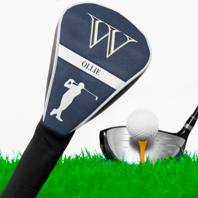 Couvre-club De Golf Texture en Cuir Personnalisé Premier Golf Swing (Créateur téléchargé)