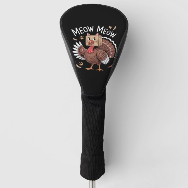 Couvre-club De Golf Thanksgiving Chat Funny Fake Chat Meow Thanksgivin (Devant)