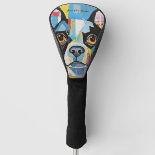 Couvre-club De Golf The Boston Terrier Dog Portrait 001 - Sable Gabrie
