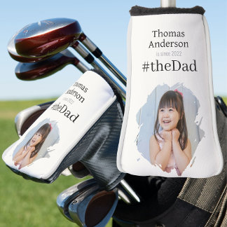 Couvre-club De Golf #theDad, White Name Year and Custom Photo