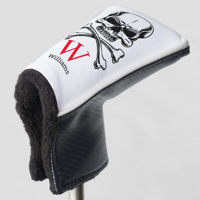 Couvre-club De Golf Thème pirate Fête Adulte Navires Monogramme crâne (Devant 3/4)
