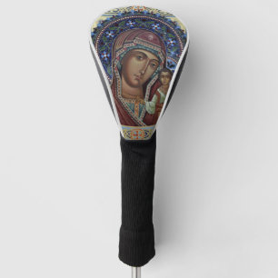 Couvre-club De Golf Theotokos et le Christ enfant avec cadre orné
