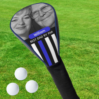 Couvre-club De Golf Thin Blue Line, Best Dad, Photo, Monogram, Flag