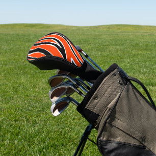 Couvre-club De Golf Tiger rayures Orange Blanc Noir Motif