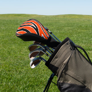 Couvre-club De Golf Tiger rayures Orange Blanc Noir Motif