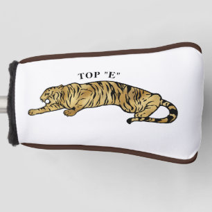 Couvre-club De Golf Tigre avec Brown & Blanc Arrière - plan Golf