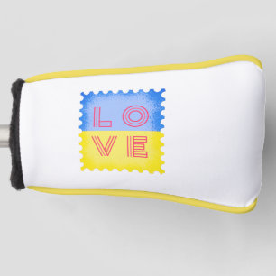 Couvre-club De Golf Timbre ukrainien avec lettre d'amour