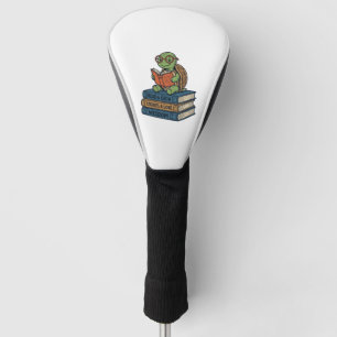 Couvre-club De Golf Tortue mignonne lisant sur des livres Vintage Vect