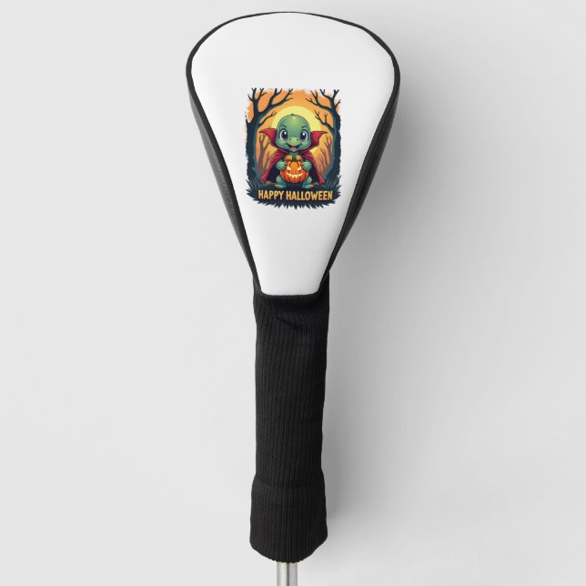 Couvre-club De Golf Tortue Tortue Boo Vampire Tricot Ou Traiter Hallow (Devant)