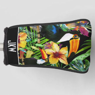 Couvre-club De Golf Toucans tropicaux et à la mode moderne floral