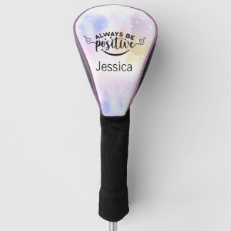 Couvre-club De Golf Toujours être positif violet jaune