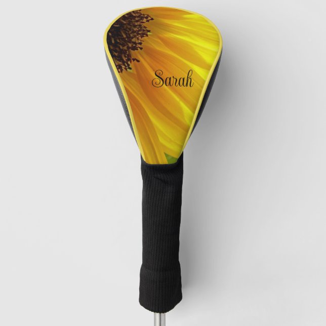 Couvre-club De Golf Tournesol Personnalisé Tête De Golf Couverture (Devant)