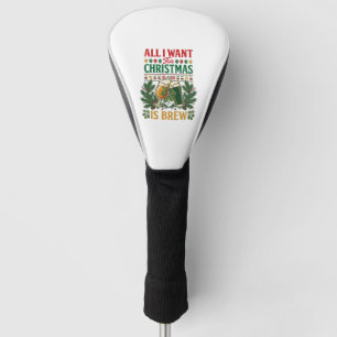 Couvre-club De Golf Tout veut Noël Brasser Bière Verres Pin Houblon