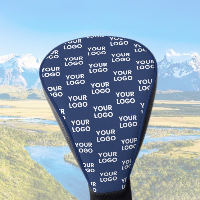 Couvre-club De Golf Toute image ou logo commercial modifiable Dark Nav (Créateur téléchargé)