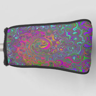 Couvre-club De Golf Trippy Hot rose Abstrait Retro Liquid Swirl