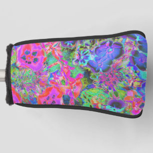 Couvre-club De Golf Trippy Psychedelic Rose et Fleurs pourpres