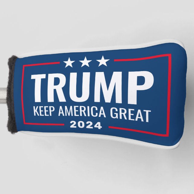 Couvre-club De Golf Trump 2024 Gardez l'Amérique grande - bleu rouge (Devant)