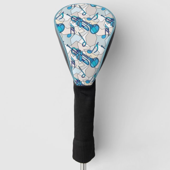 Couvre-club De Golf Trumpet Music Notes Fragments (Devant)
