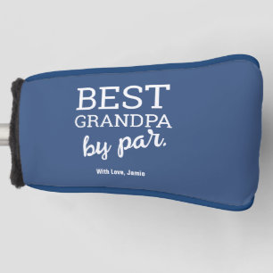 Couvre-club De Golf Typographie moderne Custom Blue Best Grandpa par p