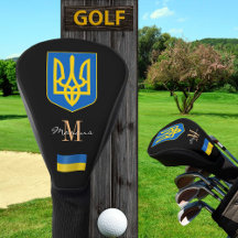 Ukraine & Drapeau Clubs de Golf Monogrammes Couvre