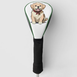 Couvre-club De Golf Un joli Golden Retriever mignon assis