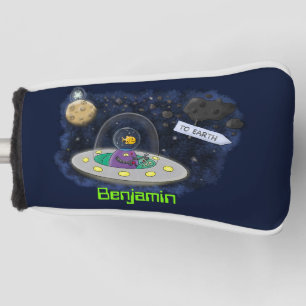 Couvre-club De Golf Un joli poisson heureux dans l'espace dessin animé