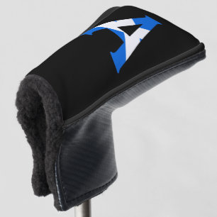 Couvre-club De Golf Un monogramme superposé sur le drapeau écossais