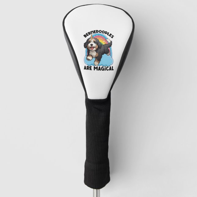 Couvre-club De Golf Unicorn Bernedoodles sont magiques (Devant)