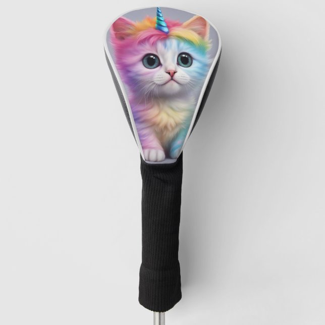 Couvre-club De Golf Unicorne arc-en-ciel Kitten (Devant)