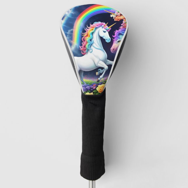 Couvre-club De Golf Unicorne arc-en-ciel une (Devant)