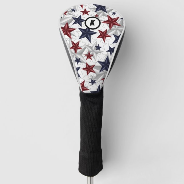 Couvre-club De Golf USA Stars Patriotic Initial (Devant)