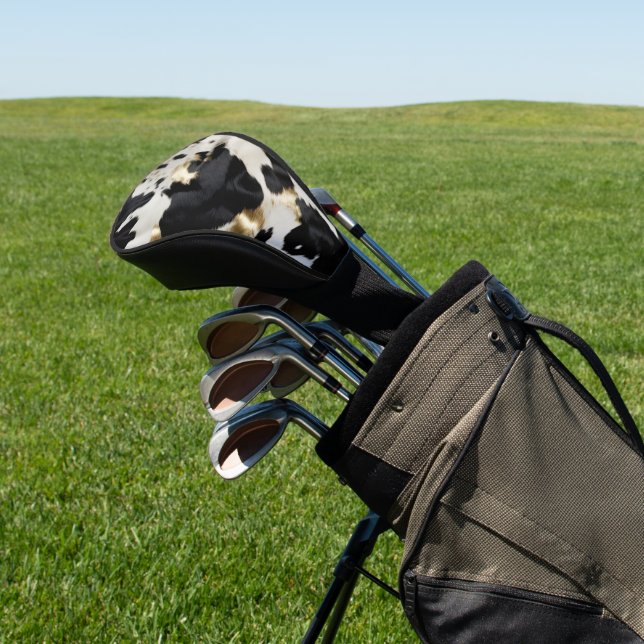 Couvre-club De Golf Vache blanche noire (In Situ)