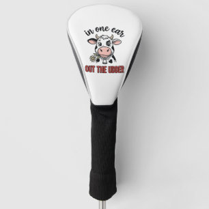 Couvre-club De Golf Vache drôle avec une oreille dans l'autre T-shirt 