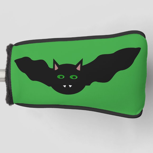 Couvre-club De Golf Vampire Chat Face Bat Halloween Golf Putter Couver (Devant)