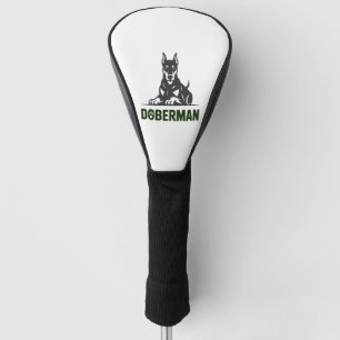 Couvre-club De Golf Vecteur de chien Doberman 2 couleurs