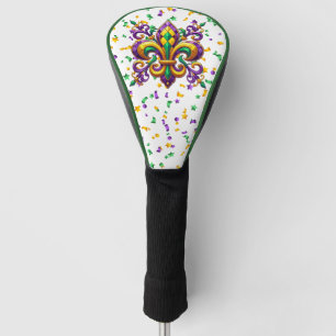 Couvre-club De Golf Vert jaune pourpre Mardi Gras fleur de lis