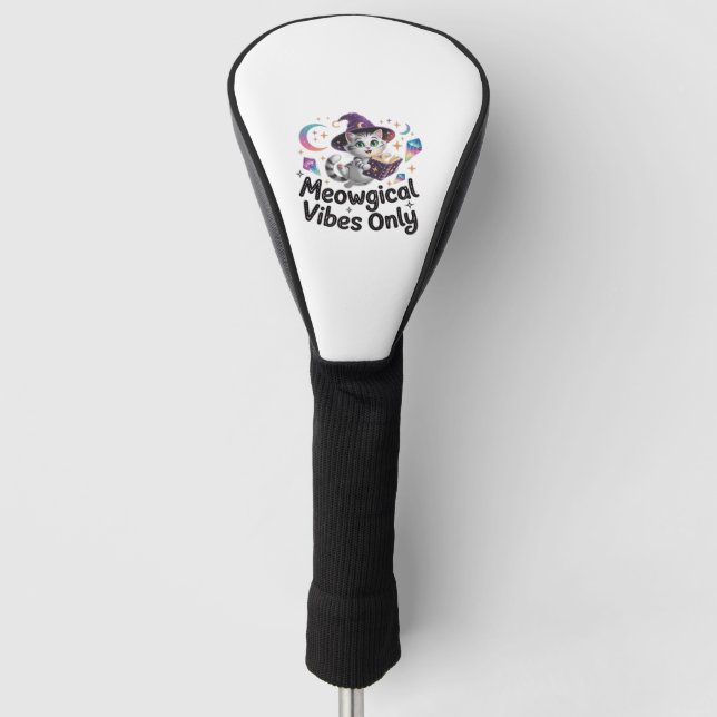 Couvre-club De Golf Vibes Méowgiques Uniquement, Chat Kawaii Witch Flo (Devant)