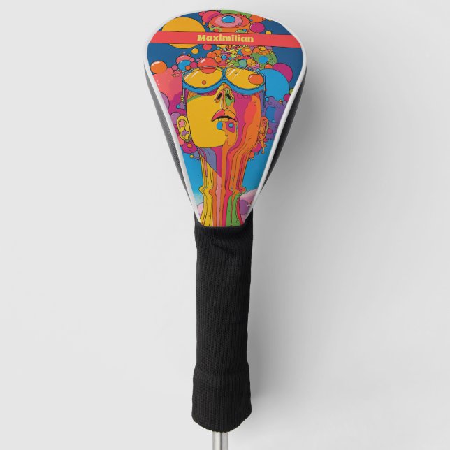 Couvre-club De Golf Vibrant Psychedelic Pop Art Conception rétro Super (Devant)