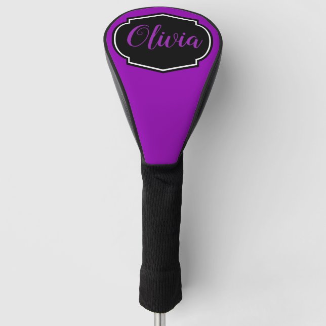 Couvre-club De Golf Vibrant, Violet Gras Personnalisé (Devant)