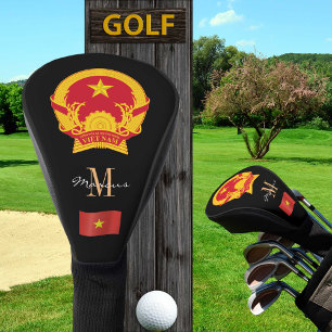Couvre-club De Golf Vietnam & Drapeau Clubs de Golf Monogrammes Couvre