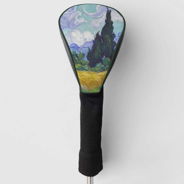 Couvre-club De Golf Vincent Van Gogh - Champ de blé avec cyprès (Devant)