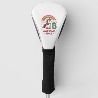 Couvre-club De Golf Vintage 8 Awesome Since 2018 Unicorn Birthday Rain