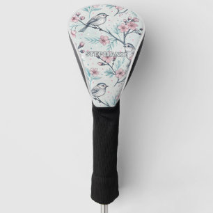 Couvre-club De Golf Vintage Sakura Cerry Blossom & Bird Aesthétiquemen