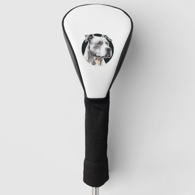 Couvre-club De Golf Visage de chien Pitbull (Devant)