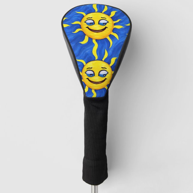 Couvre-club De Golf Visage souriant Soleil ensoleillé (Devant)