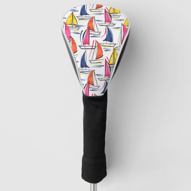 Couvre-club De Golf Voilier Nautique Motif été (Devant)