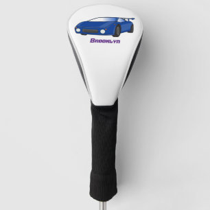 Couvre-club De Golf Voiture de sport bleue avec illustration airfos