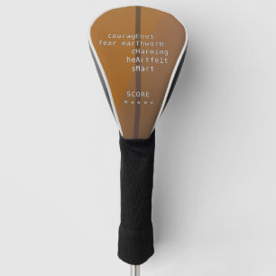 Couvre-club De Golf Votre nom ou message avec Crosswords ? Sur le brun