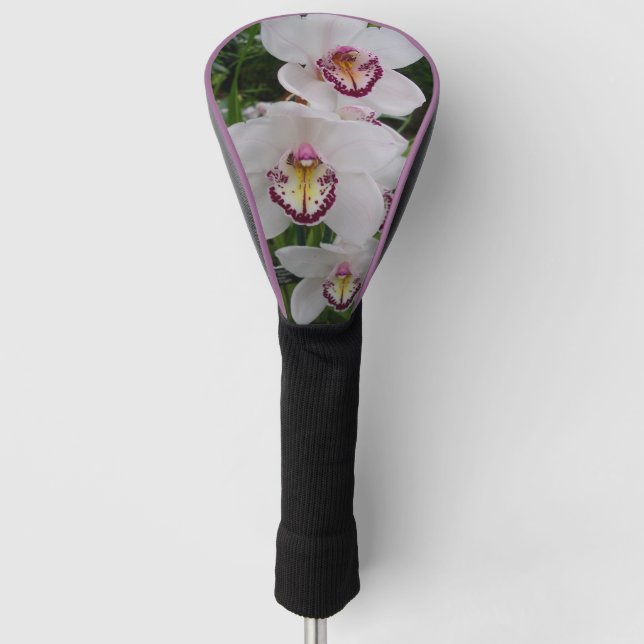 Couvre-club De Golf White Orchids Beautiful Tropical Flowers (Devant)