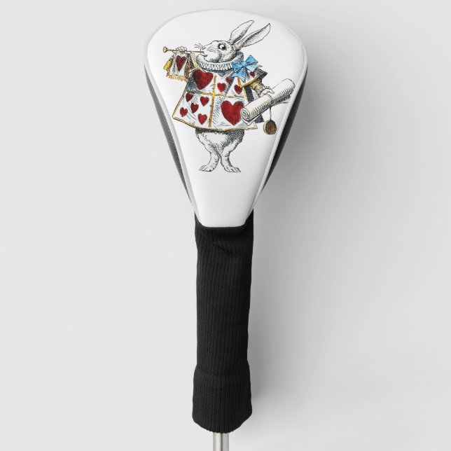 Couvre-club De Golf White Rabbit Alice Wonderland Hearts Fourre-tout (Devant)
